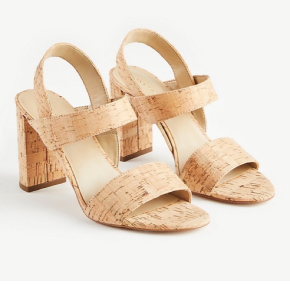 Ann Taylor Lorna Cork Heeled Sandals NWOT ☀️